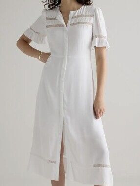 Quince Lightweight Crepe Lace Inset Midi